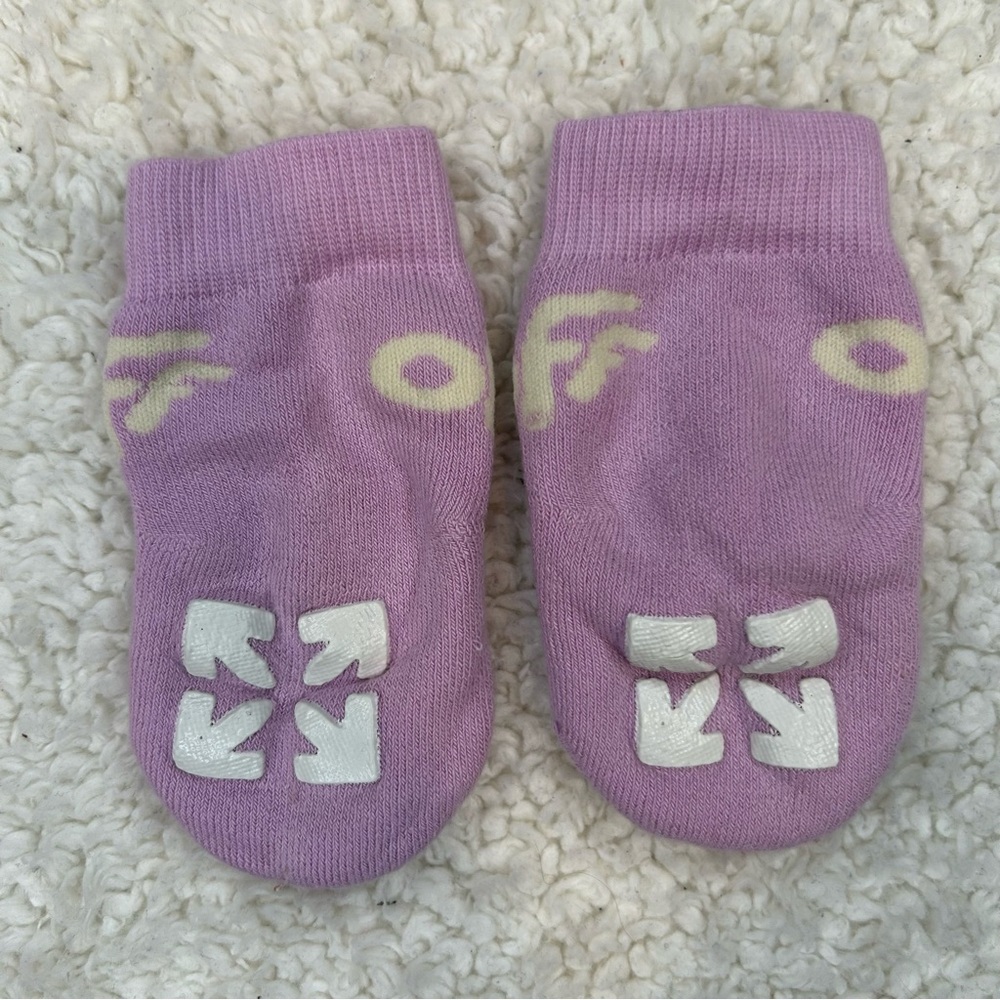 Off-White Brand Baby Socks Lavendar Size 3-6 Months - Picture 4 of 8